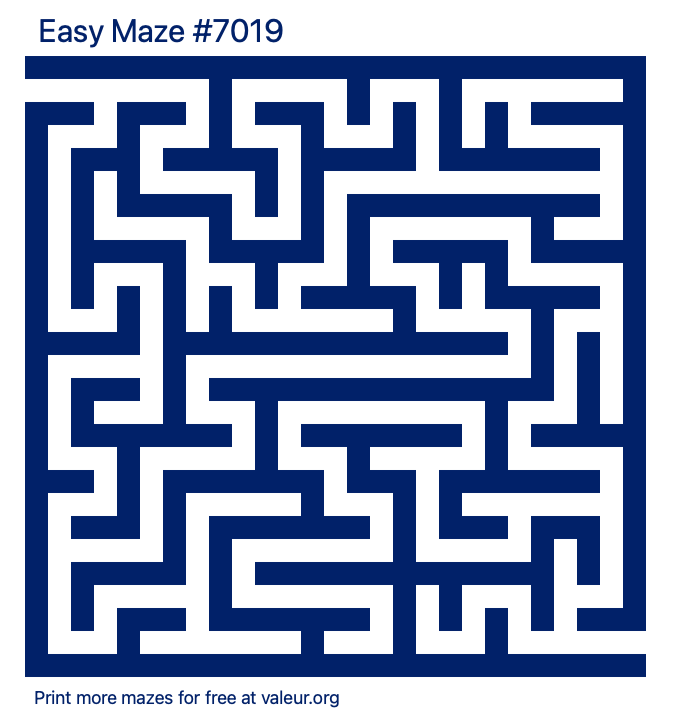 Free Printable Easy Maze number 7019