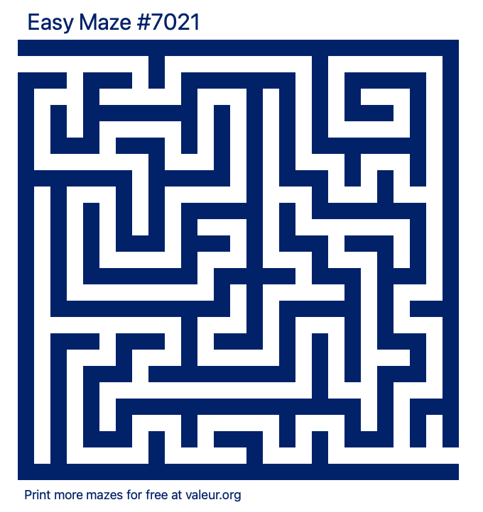 Free Printable Easy Maze number 7021