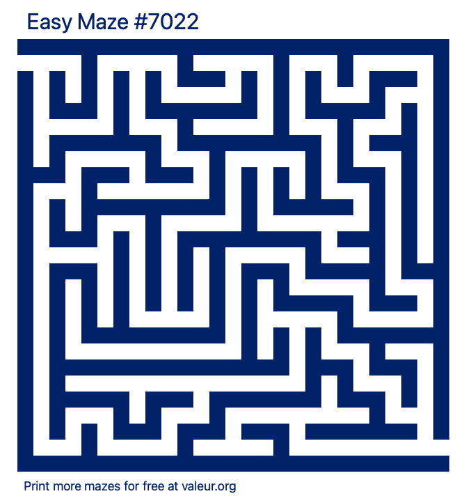 Free Printable Easy Maze number 7022