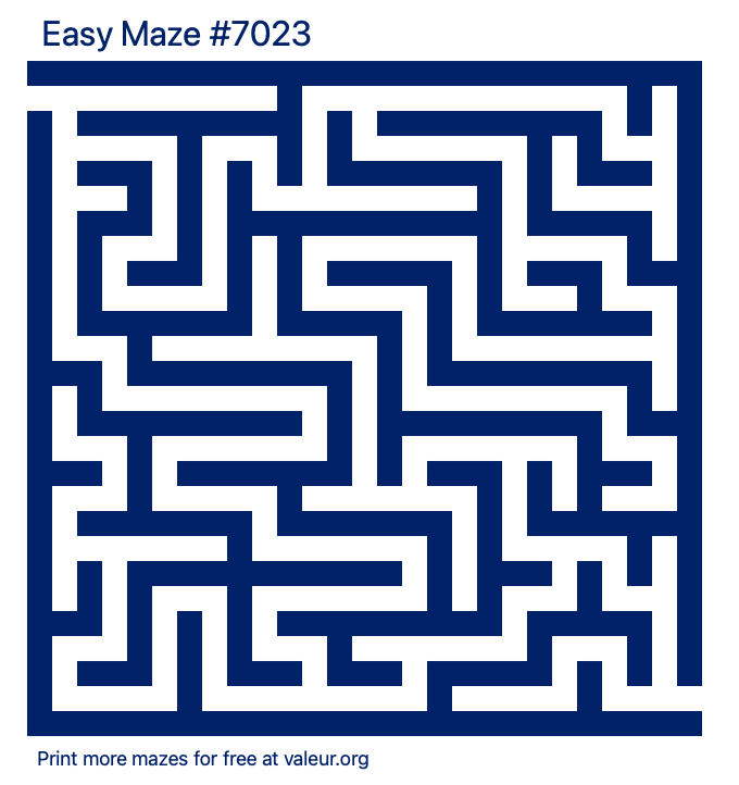 Free Printable Easy Maze number 7023