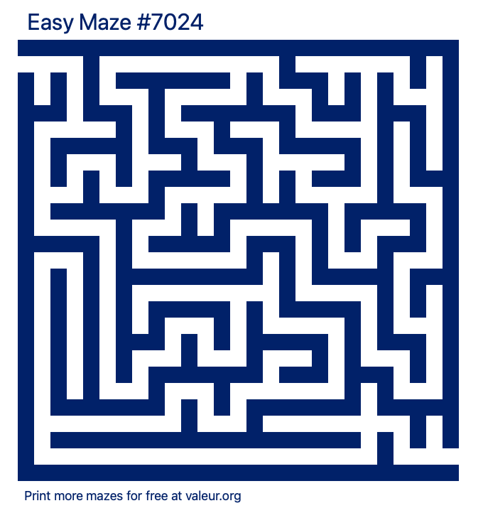 Free Printable Easy Maze number 7024