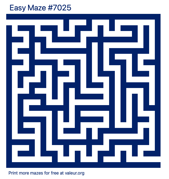 Free Printable Easy Maze number 7025