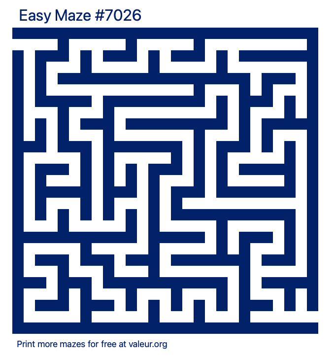 Free Printable Easy Maze number 7026