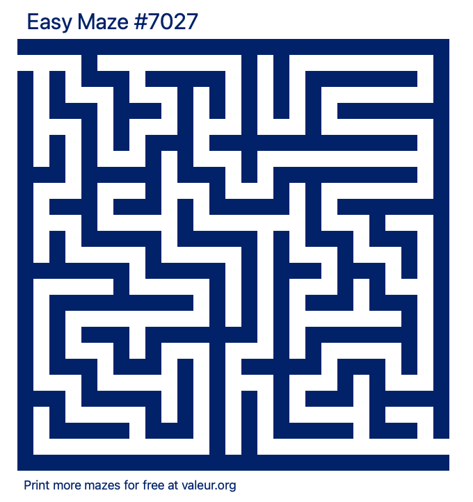 Free Printable Easy Maze number 7027