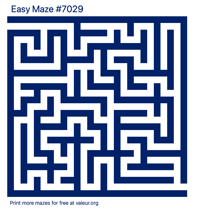 Free Printable Easy Maze number 7029