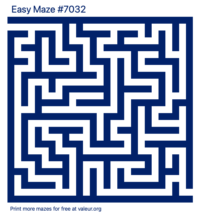 Free Printable Easy Maze number 7032