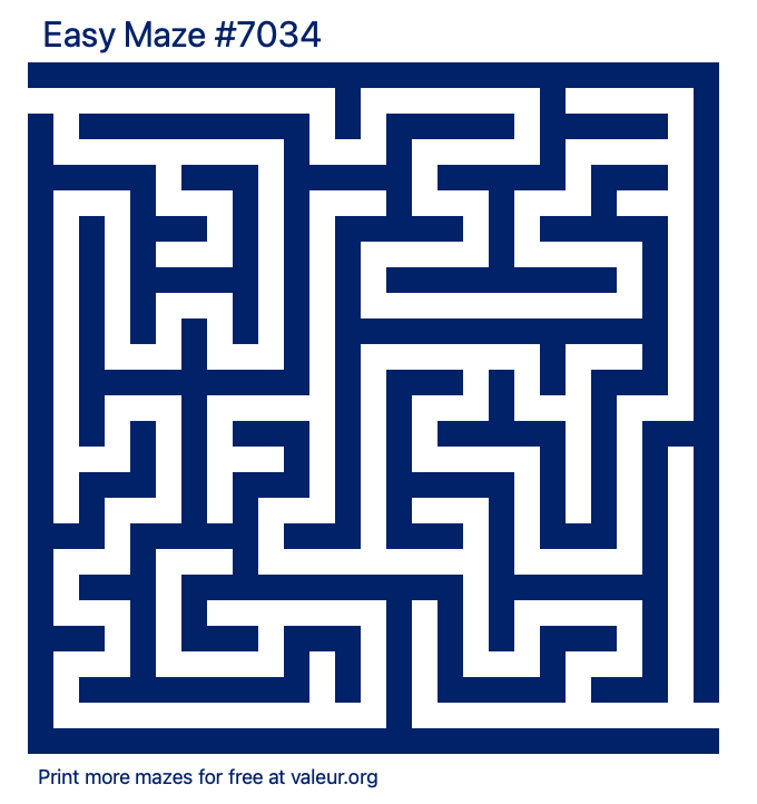 Free Printable Easy Maze number 7034