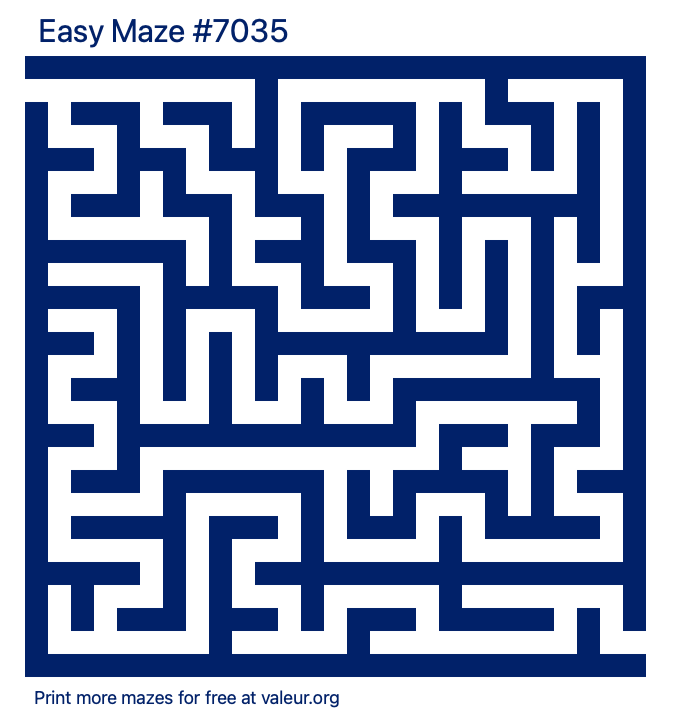 Free Printable Easy Maze number 7035