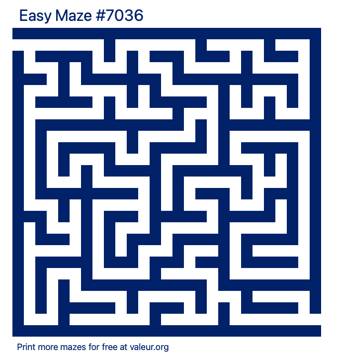 Free Printable Easy Maze number 7036