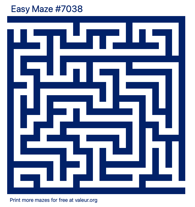 Free Printable Easy Maze number 7038