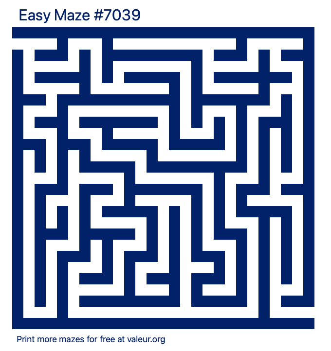 Free Printable Easy Maze number 7039