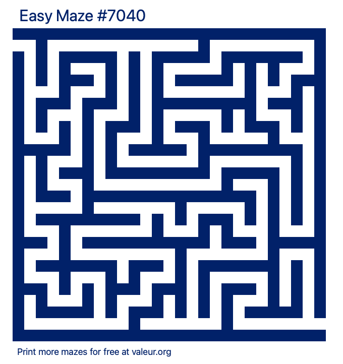 Free Printable Easy Maze number 7040