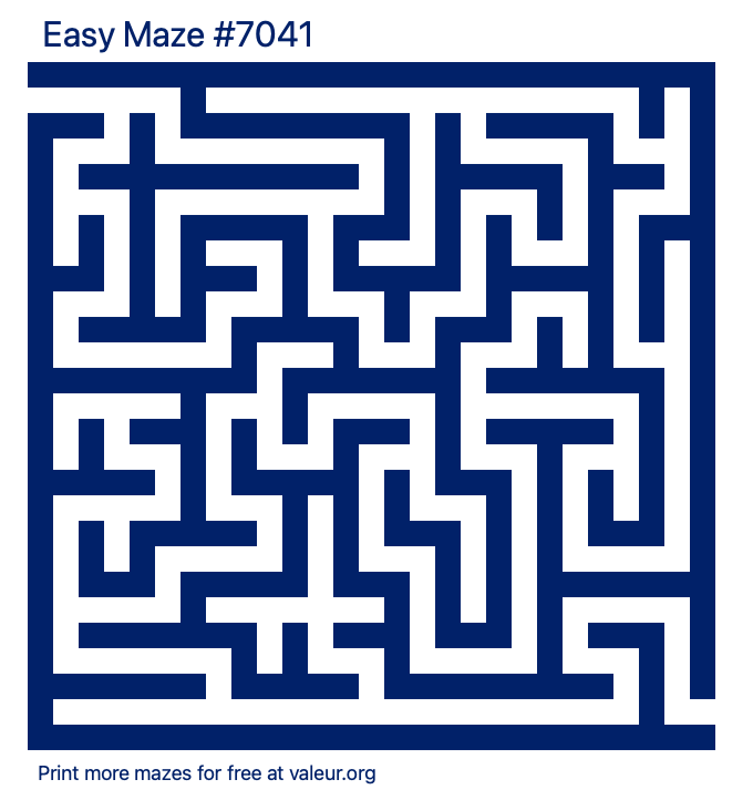 Free Printable Easy Maze number 7041