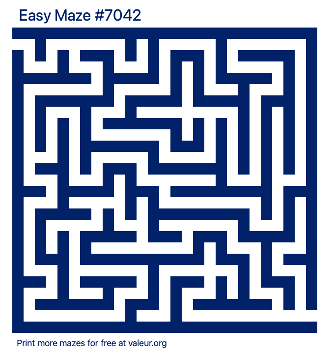 Free Printable Easy Maze number 7042