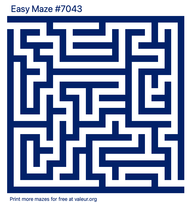 Free Printable Easy Maze number 7043