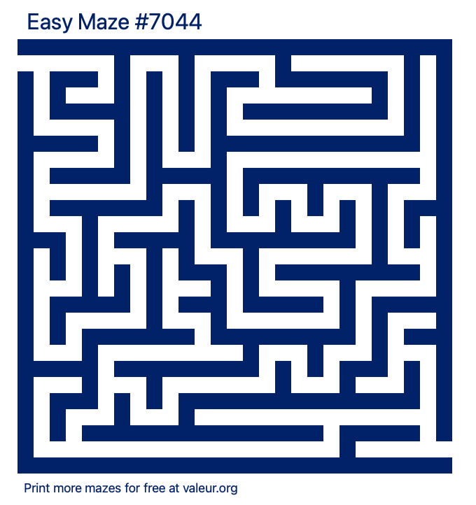 Free Printable Easy Maze number 7044