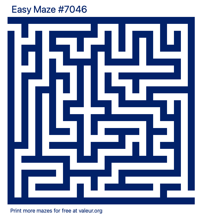 Free Printable Easy Maze number 7046