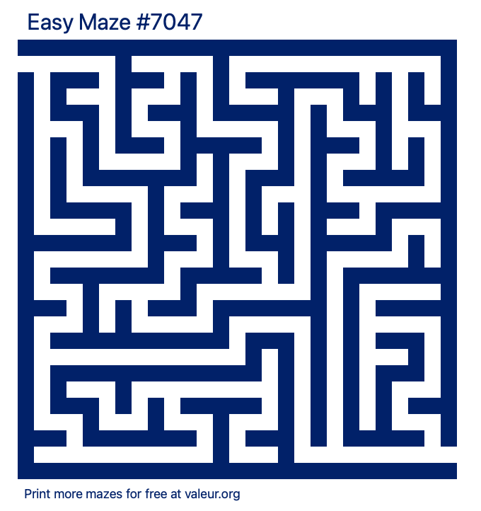 Free Printable Easy Maze number 7047