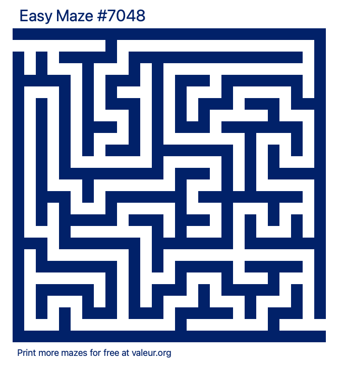 Free Printable Easy Maze number 7048