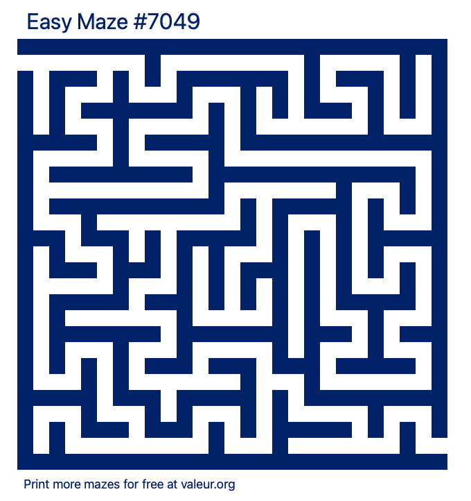 Free Printable Easy Maze number 7049