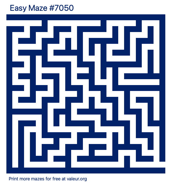 Free Printable Easy Maze number 7050