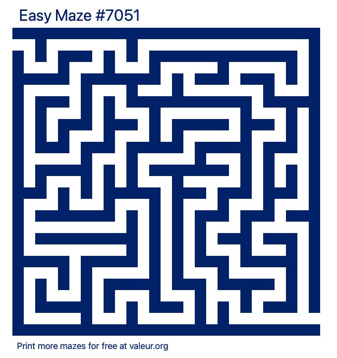 Free Printable Easy Maze number 7051