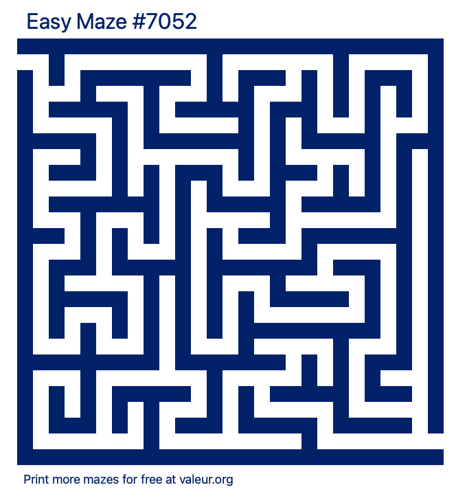 Free Printable Easy Maze number 7052