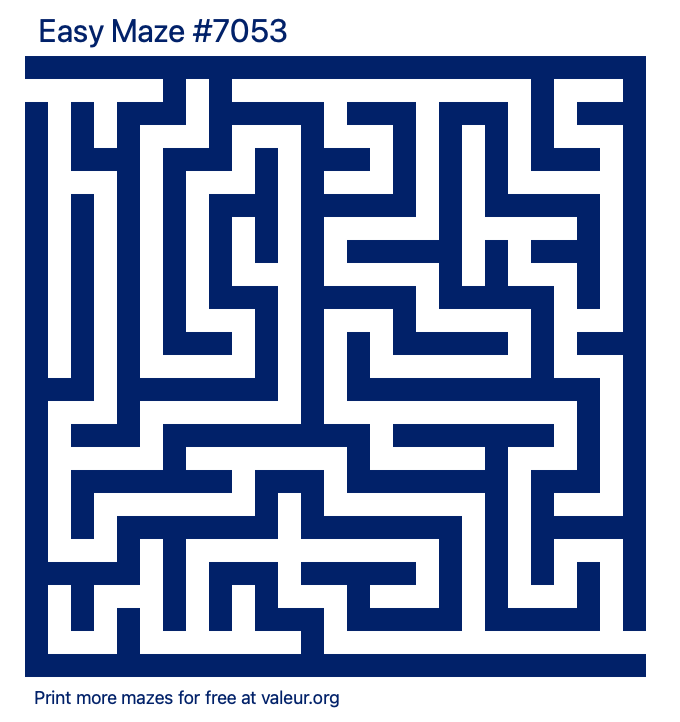 Free Printable Easy Maze number 7053