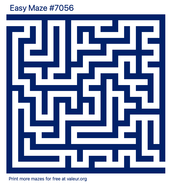 Free Printable Easy Maze number 7056