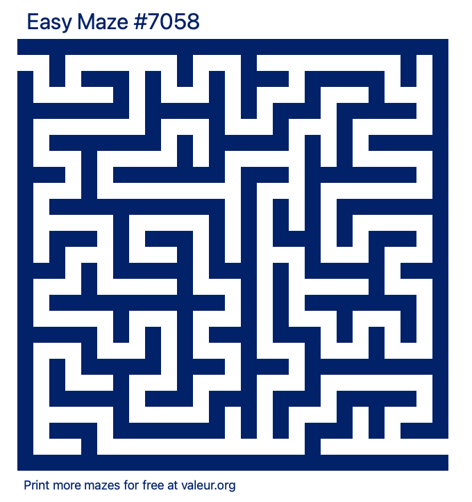 Free Printable Easy Maze number 7058