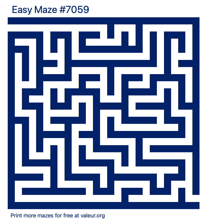 Free Printable Easy Maze number 7059