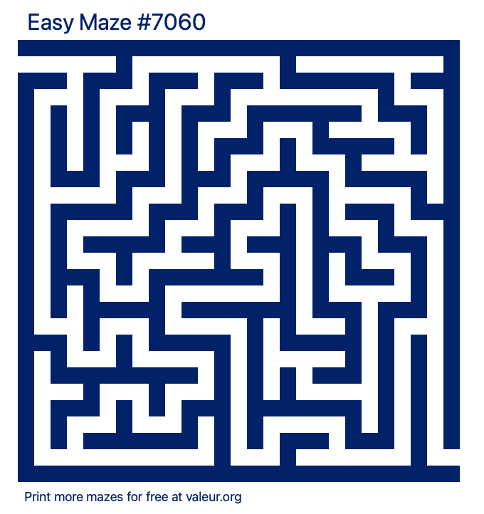 Free Printable Easy Maze number 7060