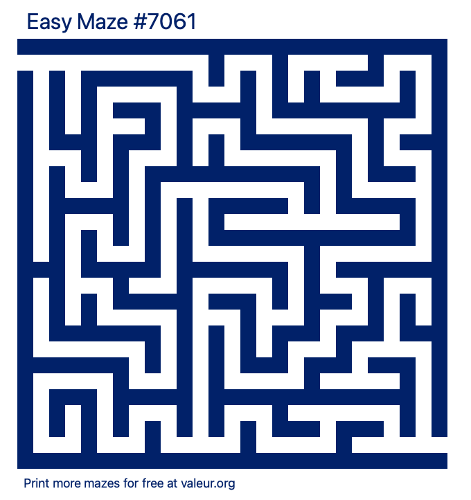 Free Printable Easy Maze number 7061