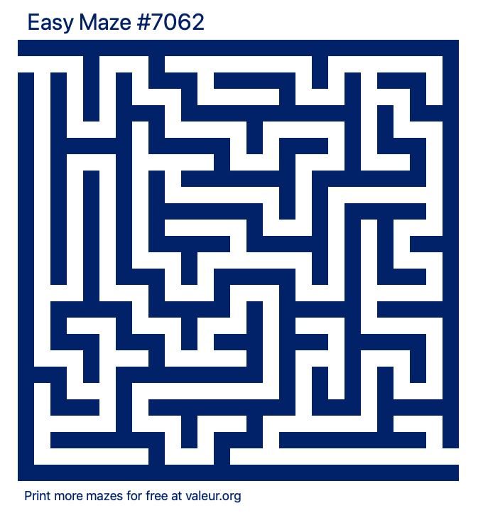 Free Printable Easy Maze number 7062