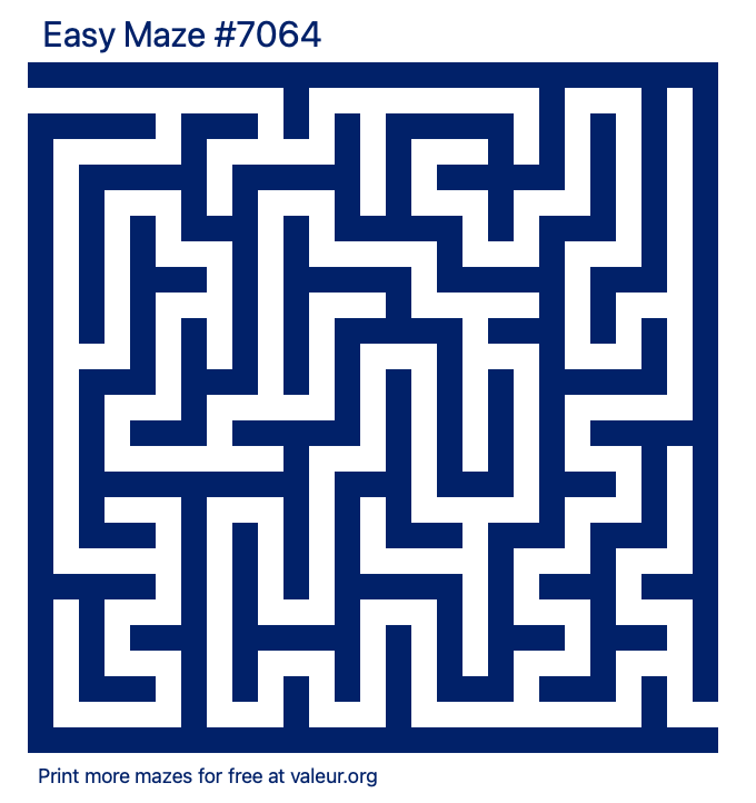 Free Printable Easy Maze number 7064