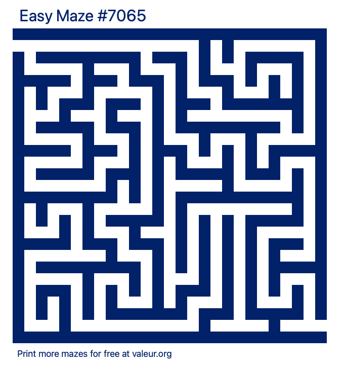 Free Printable Easy Maze number 7065