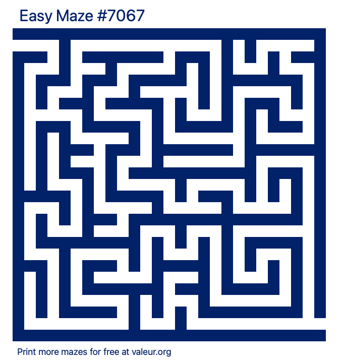 Free Printable Easy Maze number 7067