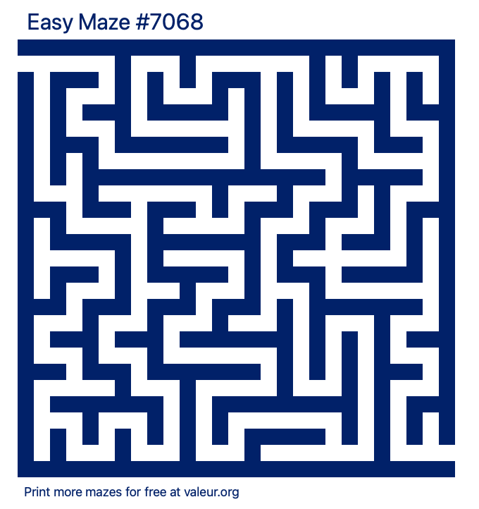 Free Printable Easy Maze number 7068