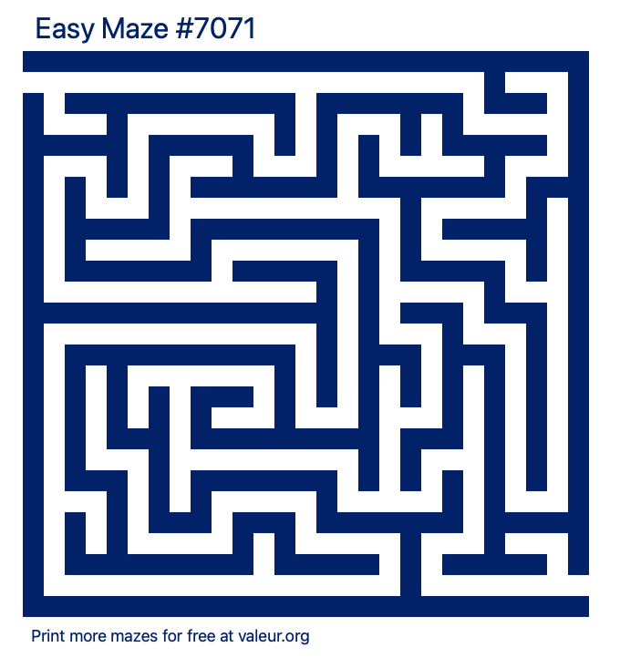 Free Printable Easy Maze number 7071