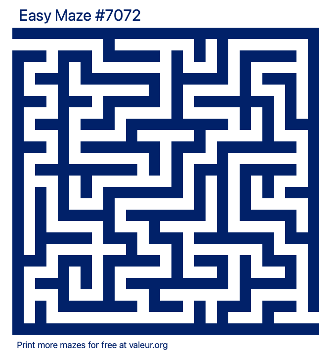 Free Printable Easy Maze number 7072