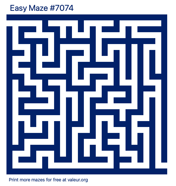 Free Printable Easy Maze number 7074