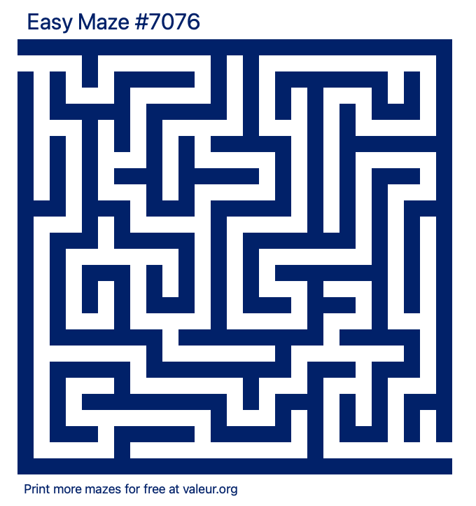 Free Printable Easy Maze number 7076