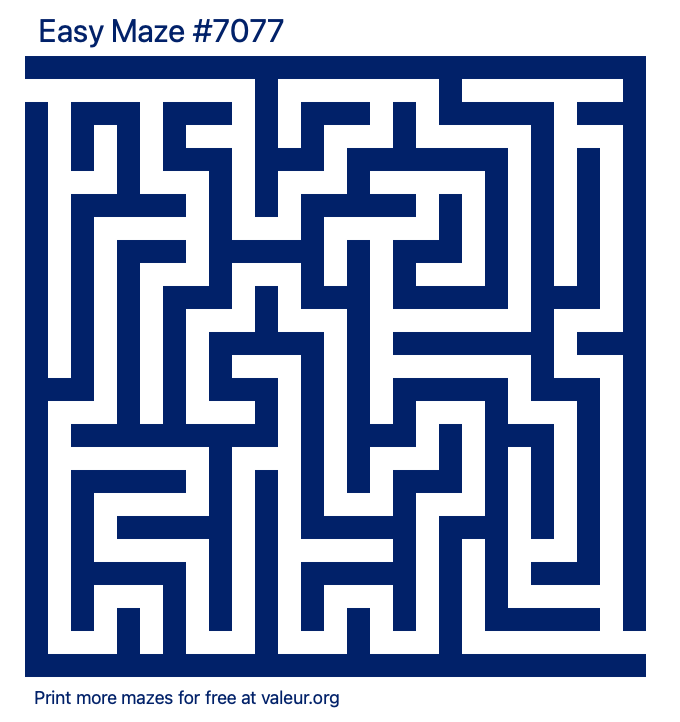 Free Printable Easy Maze number 7077