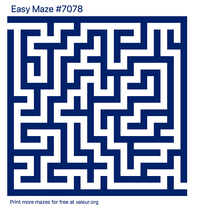 Free Printable Easy Maze number 7078