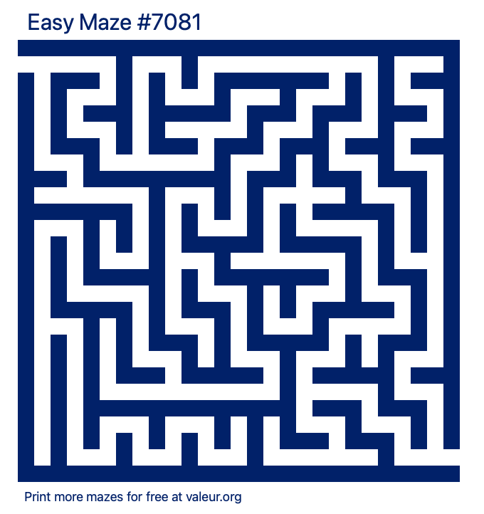 Free Printable Easy Maze number 7081