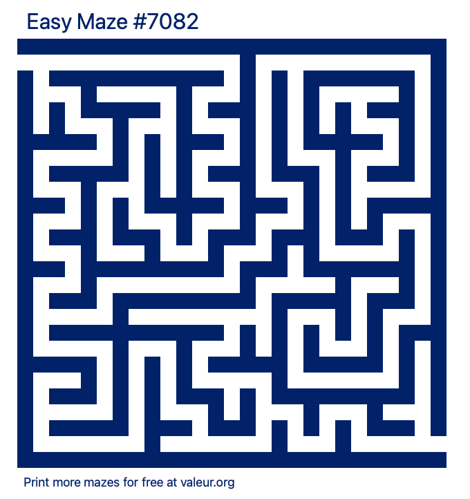 Free Printable Easy Maze number 7082