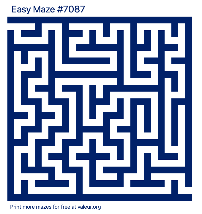 Free Printable Easy Maze number 7087
