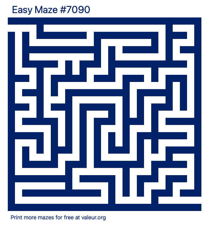 Free Printable Easy Maze number 7090