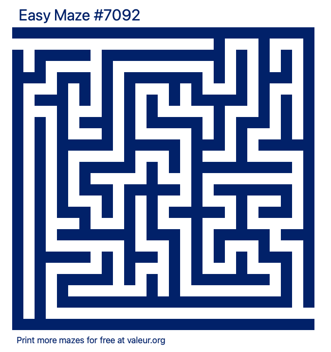 Free Printable Easy Maze number 7092