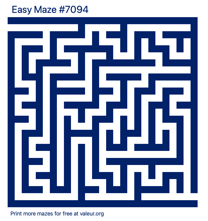 Free Printable Easy Maze number 7094
